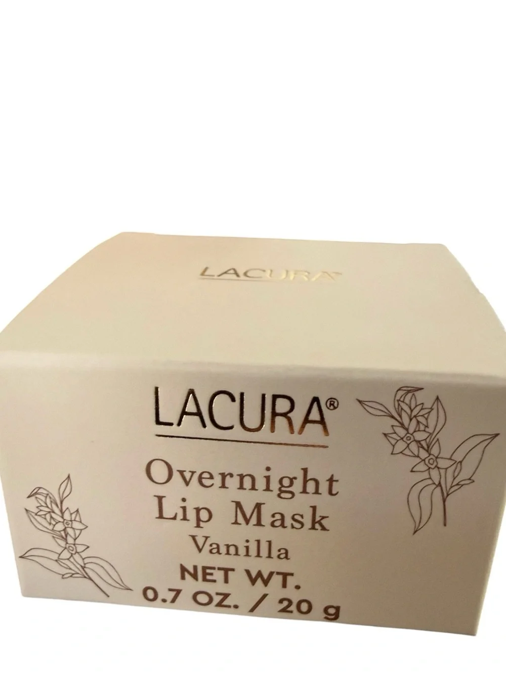 Lacura Overnight Lip Mask Vanilla 0.7 Oz 20g Moisturizing Lip Care.